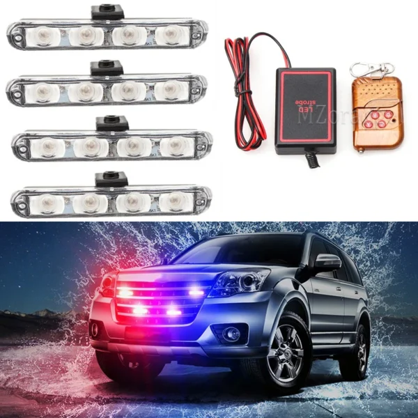 LED Wireless Remote Control Emergency Strobe Light