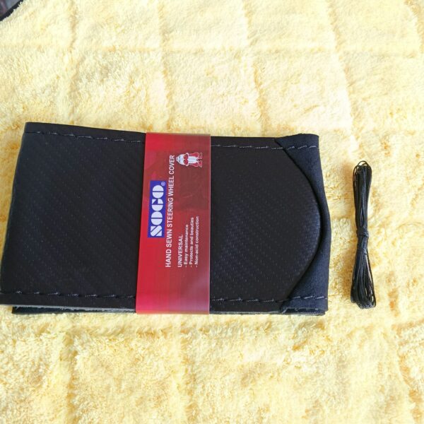 Universal Stitching Steering Wheel Cover Half Carbon Half Kantara